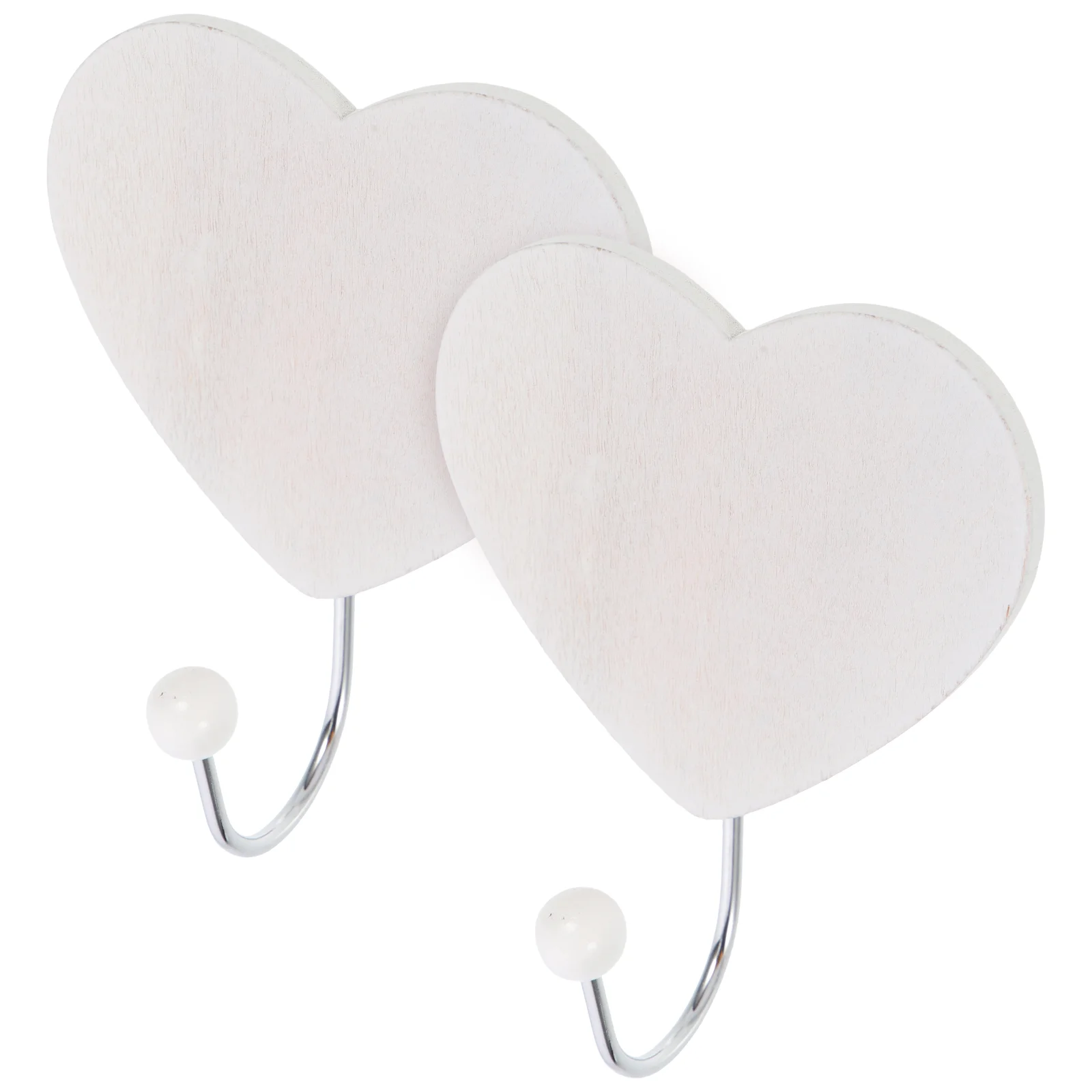 

2pcs Heart Single Wall Hook Wooden Heart Wall Hanger Key Scarf Holder Hanging Rack Organizer for Home Bedroom Living Room Decor