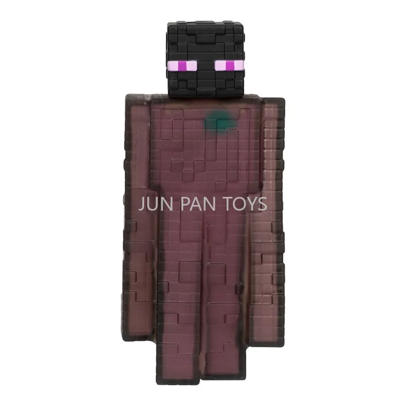 Фото Оригинальные фигурки Goo Jit Zu Minecraft: Стив с алмазным костюмом, зеленый Крипер, черный Эндермен, фиолетовый Эндер-перл. Подарки для детей, игрушки. №3
