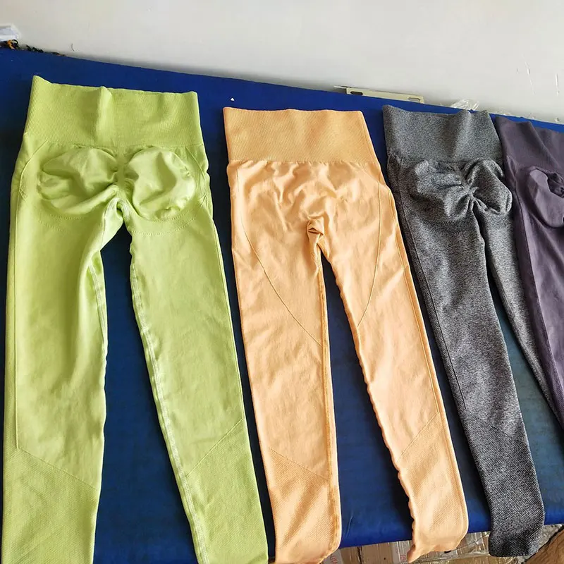 Honey Peach Hip Yoga Sexy Elastic Hip Lifting Pants High Waist Tight Fast drying Sports Pants Seamless Tights Gym Girls Tights