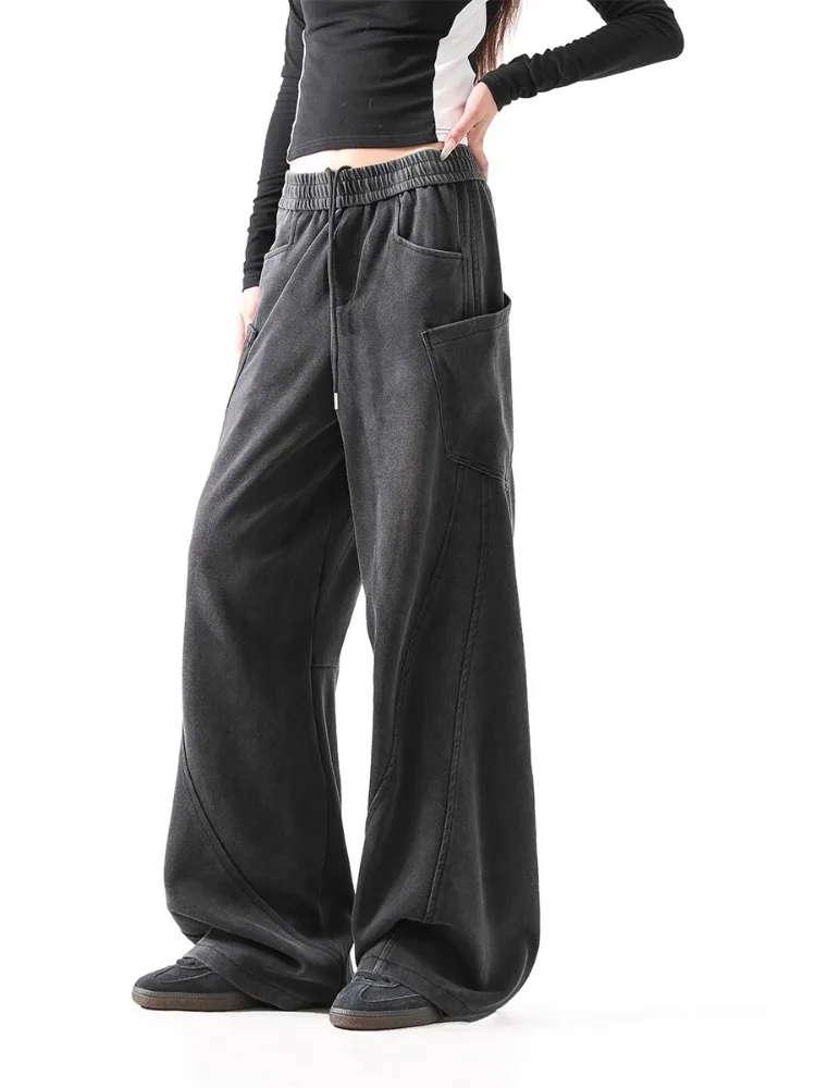 HOUZHOU винтажные мешковатые спортивные штаны Y2k для бега женские уличные в стиле