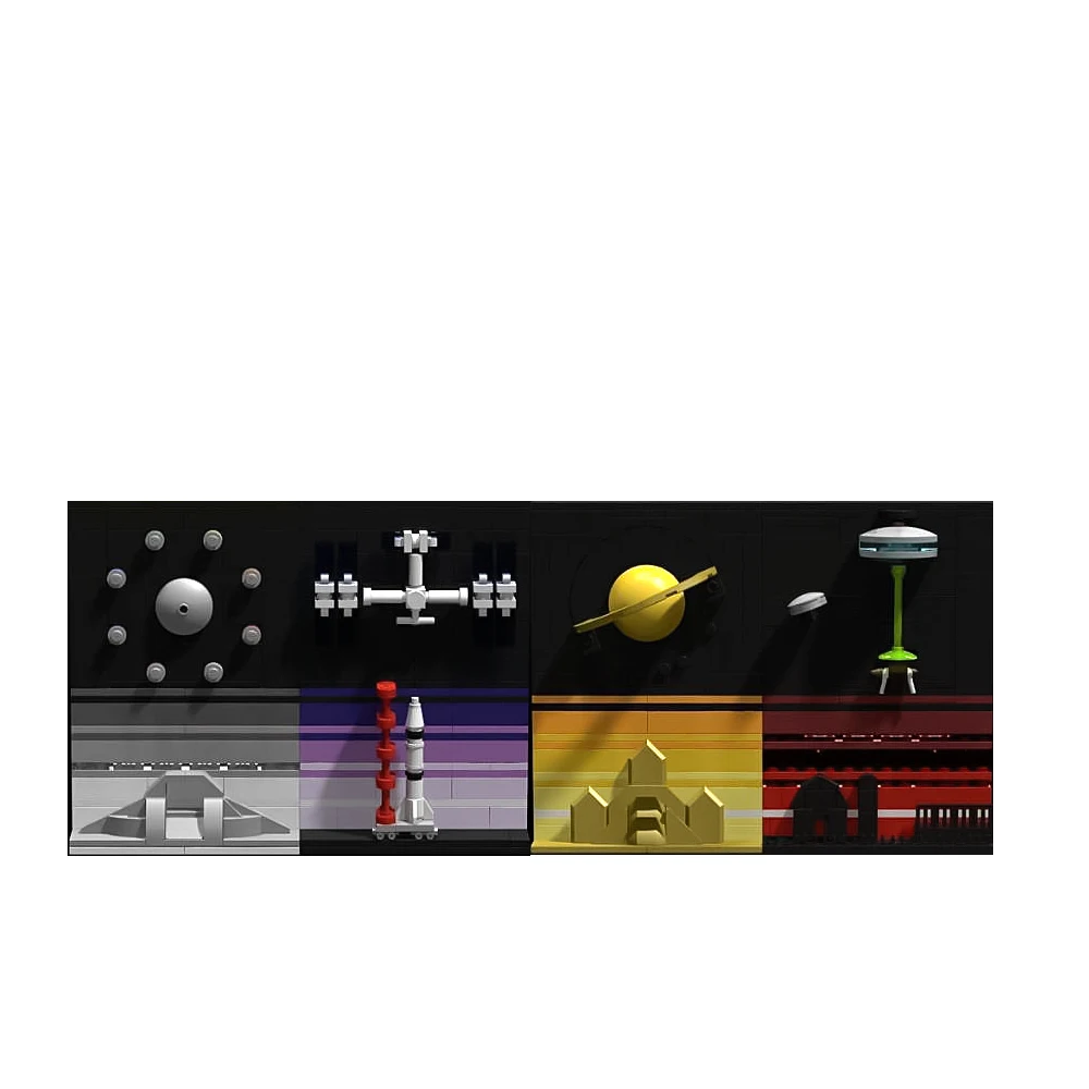 Фото Gobricks MOC Tales of the Space Age 2, модель кирпича, зонд Cassini, украшение Сатурна, строительный блок, живопись, развивающие игрушки, подарок №2