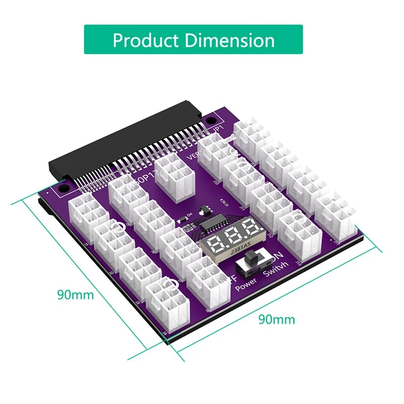 Плата блока питания ATX 17X6Pin для майнинга Ethereum BTC