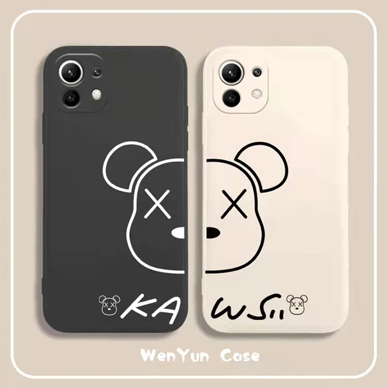

Couple Bear Cartoon Case For iPhone 11 12 13 Pro Max 12 13 Mini XR XS Max 6S 6 Plus 7 8Plus SE 2020 Liquid Silicon Cover Funda