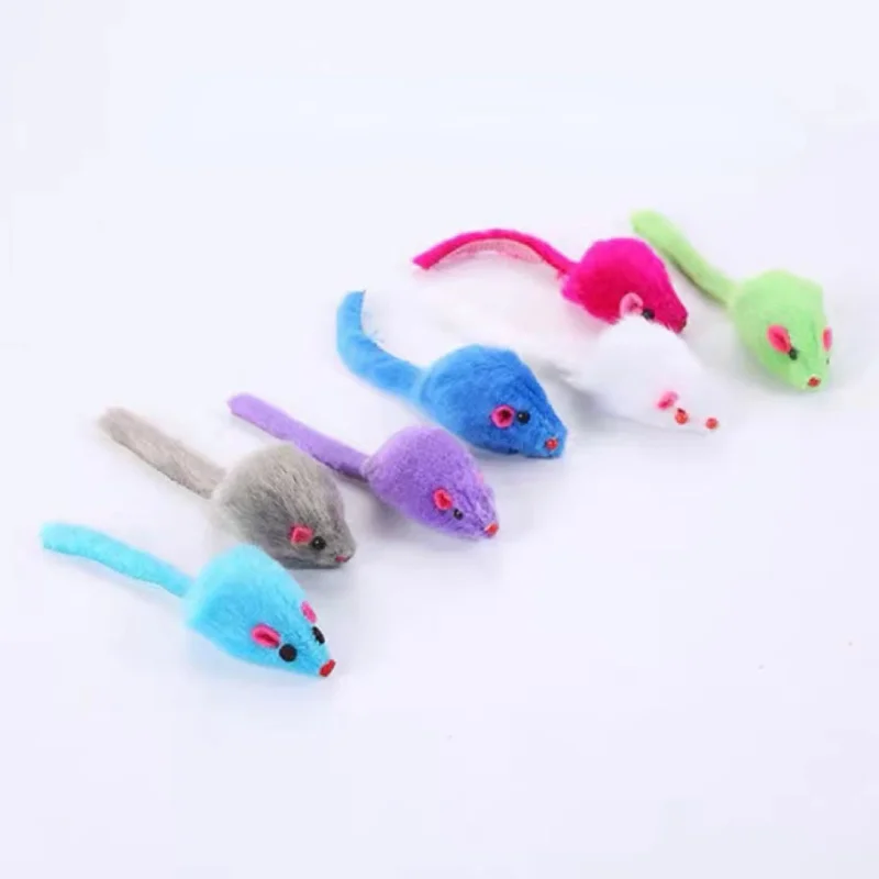 

1PCS Cat toy cat long hair tail mouse toy cat self cheer toy voice toy voice squeak toy real rabbit hair cat dog toy