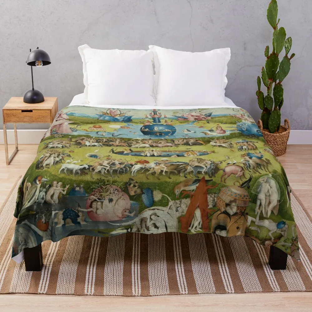 

The Garden of Earthly Delights - Hieronymus Bosch Throw Blanket thin blanket comfort recieving blankets crochet blanket