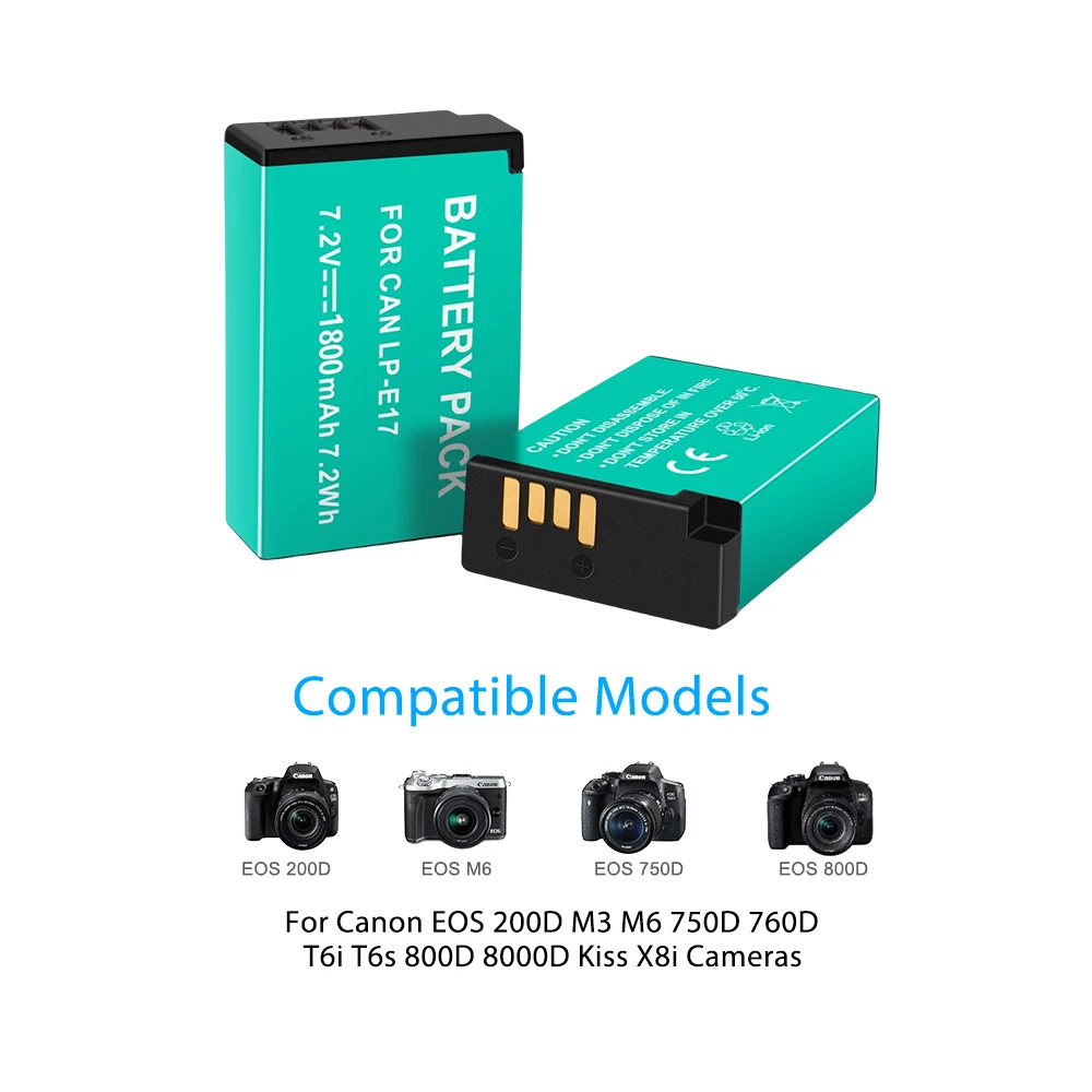 Аккумулятор Palo LP-E17 LPE17 LP E17 1800 мАч + умное быстрое зарядное устройство usb для Canon EOS