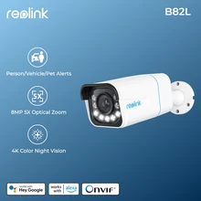 Reolink Smart 4K 8MP PoE Security Camera 5X Zoom 2-Way Audio IP Cam Human/Car Detection Spotlight Surveillance Cameras RLC-811A