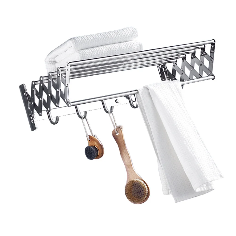 

Garage Bedroom Bathroom for Wardrobe Coat Hanger Towel Practical Stainless Steel Wall Mount 1PC