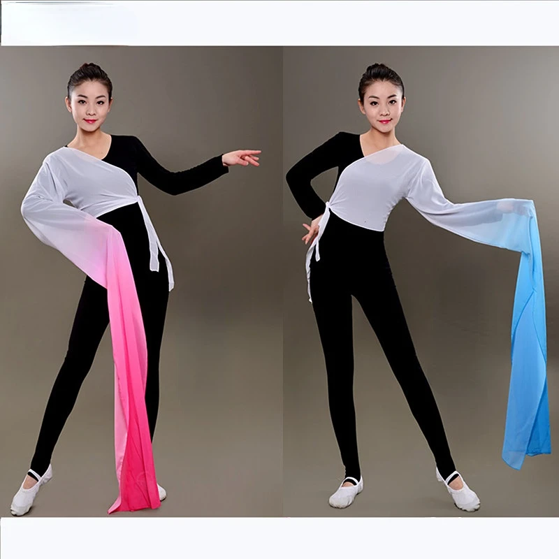 

Tibetan Dance Dress Women Yangko Dance Practice Tops Stage Show Clothing Multicolor Chinese Hanfu Water Sleeves Yangko Dance