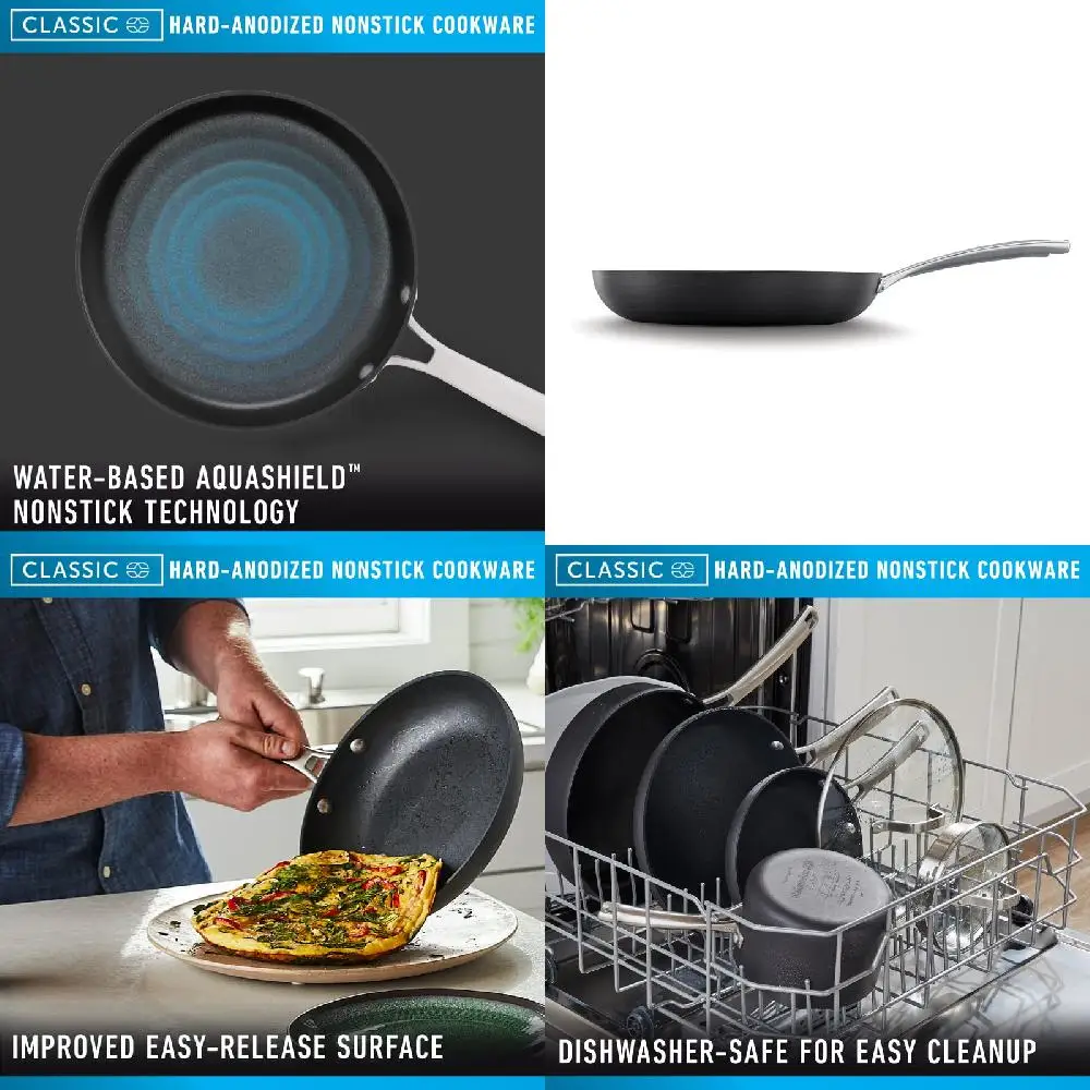 

AquaShield 12 Inch Durable Nonstick Frying Pan - Easy-to-Clean with Crispy Foods Baking Ability.