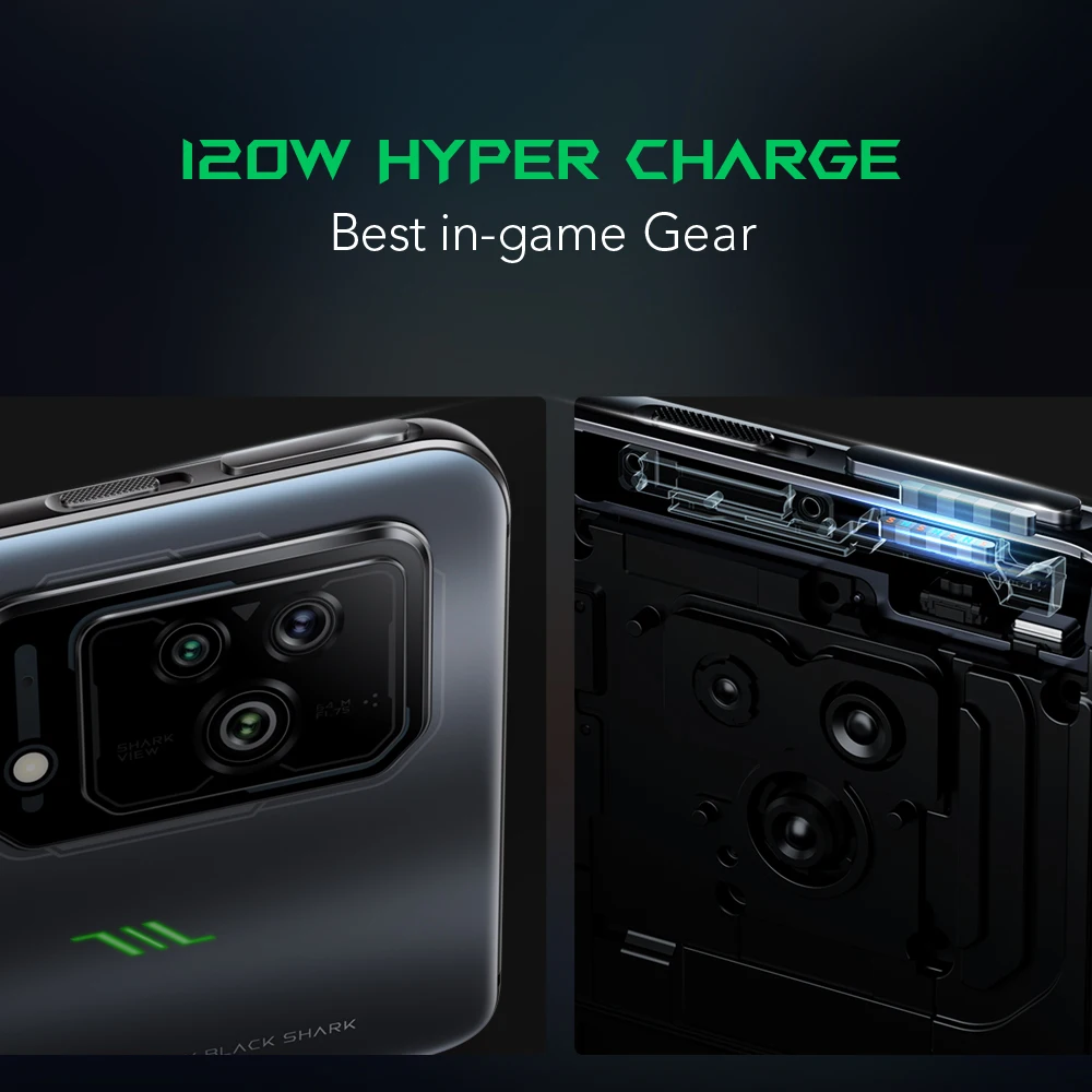 Black Shark 5 5G Global Version Gaming Phone Smartphone 120W Fast Charge 4650mAh 6.67'' Pop-up Triggers Cellphone