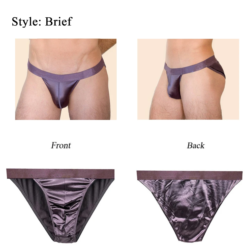 Mierside 8pcs/lot Men Briefs Thong Gay Sexy Mens Underwear Shorts Male Panties Satin Silky Men Lingerie Solid G-String