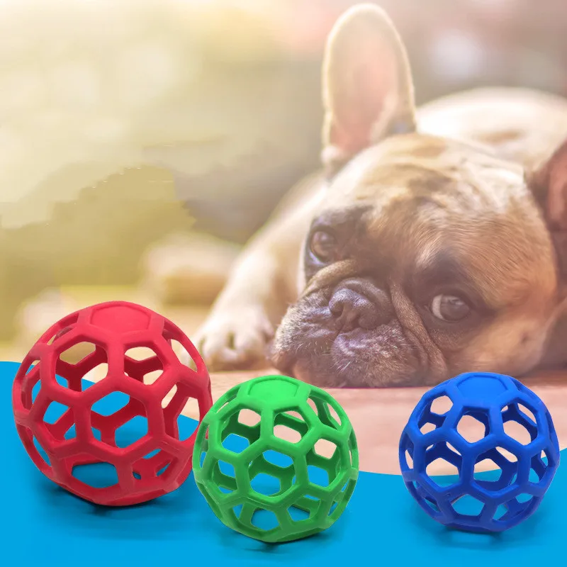 

Dog Chew Toy Natural Rubber Puzzle Ball Dog Geometric Safety Toys Ball for Small Medium Large Dogs Playing Pet Training Supplies