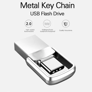 New Mini Metal 128GB 64GB 32GB Business USB Flash Drive Type-C 2 in 1 Free Custom LOGO Pen Drive Creative Gift