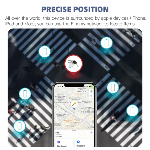 Умный GPS-трекер с Bluetooth, работает с Apple Find My APP ITag, устройство напоминания о потере, определение местоположения MFI, Автомобильный ключ, домашнее животное