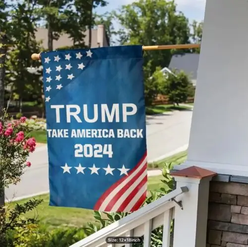 Двухсторонний Садовый флаг 12x18 MAGA с американским Трампом 2024
