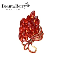 beautberry 2020 new party crystal flower brooches for women office banquet brooch pins gifts