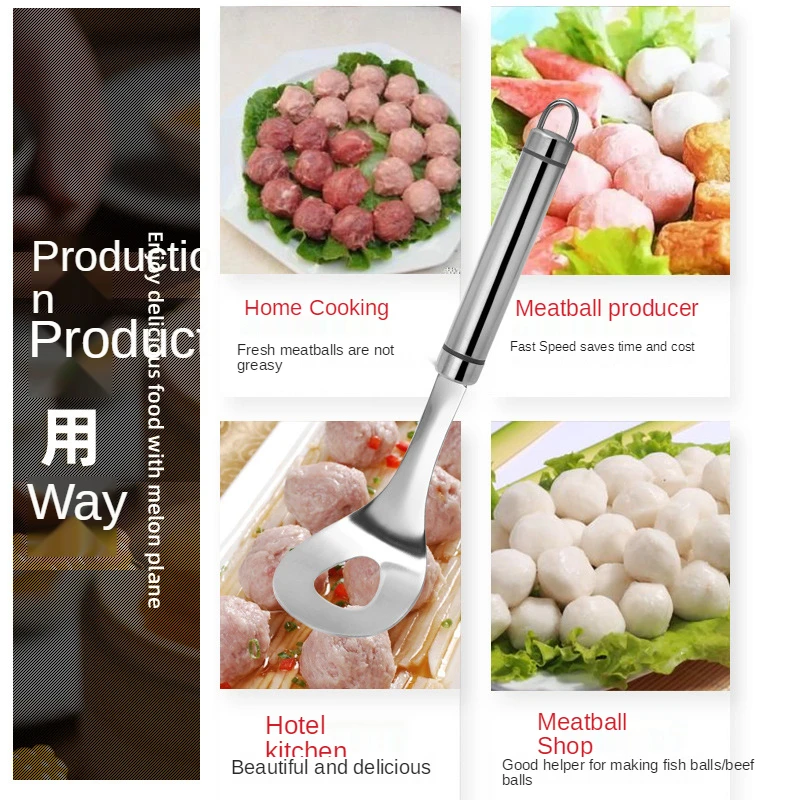 Transhome ложка для приготовления фрикаделек, нержавеющая сталь, антипригарная, креативная, для приготовления фрикаделек, кухонные приспособления и аксессуары