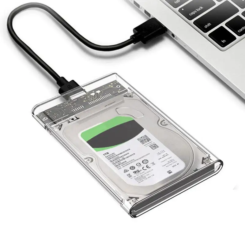 

Внешний корпус для HDD/SSD 2,5 7 мм 3,0 мм, USB type-C, прозрачный, 9,5