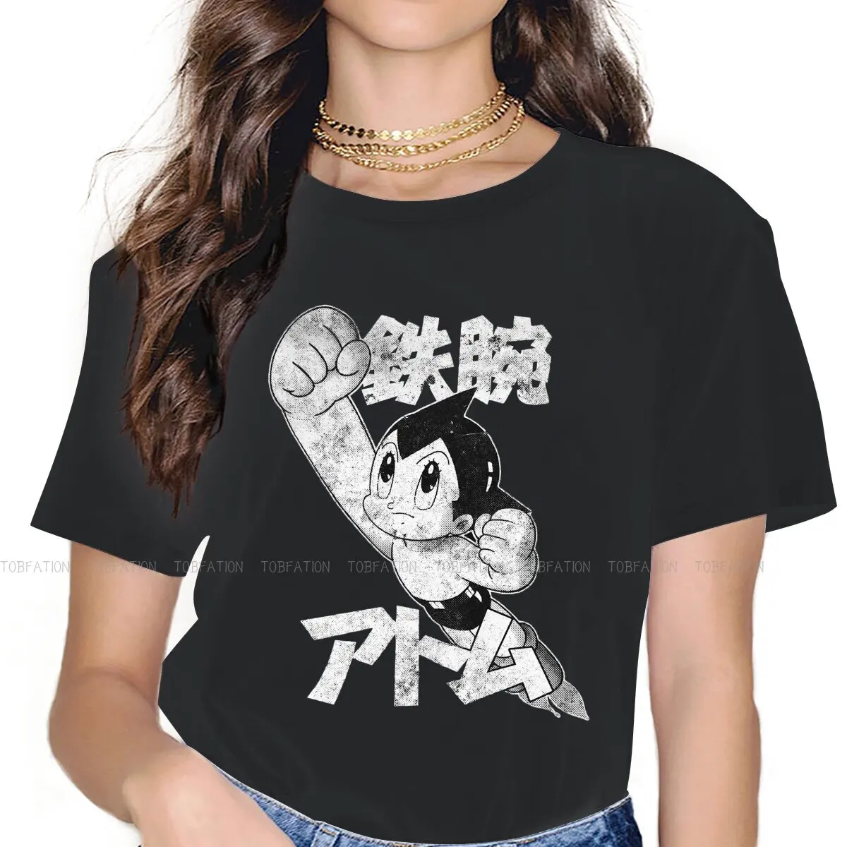 Mighty Atom  Kawaii Girls Women T-Shirt Astroboy 5XL Blusas Harajuku Casual Short Sleeve Vintage Oversized Tops