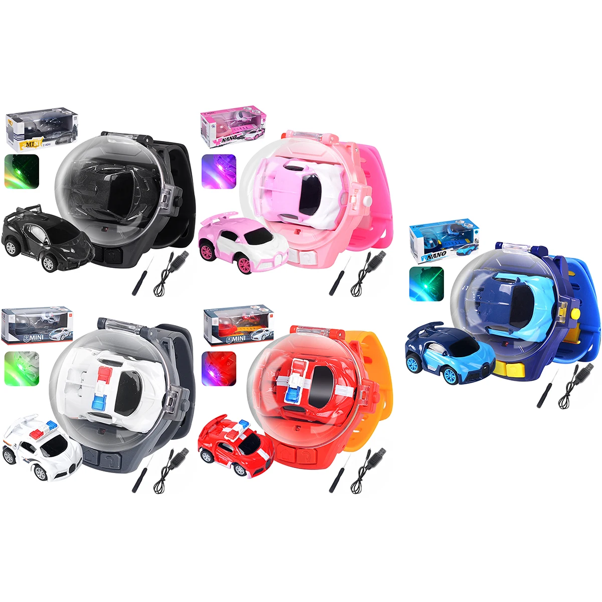 

Mini Watch Control Car Cute RC Car USB Charging CarRemote Control Cute Infrared Sensing Model Batteryed Toys For Children Gifts