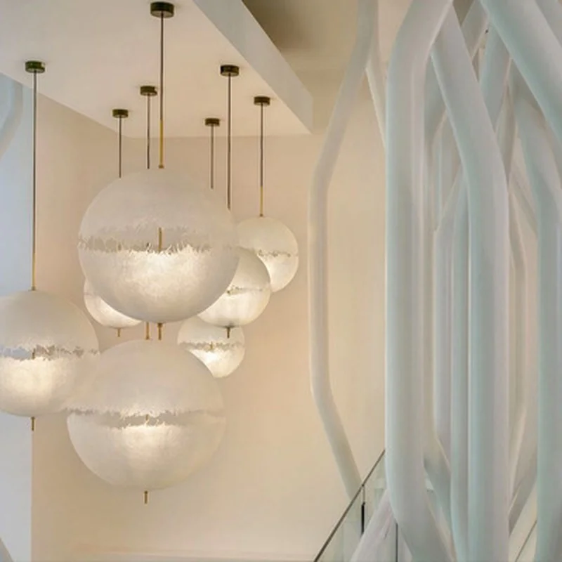 

Современные подвесные светильники в виде Луны в скандинавском стиле, индивидуальное комнатное освещение для ресторана, гостиной, спальни, украшение для дома, декоративная Подвесная лампа
