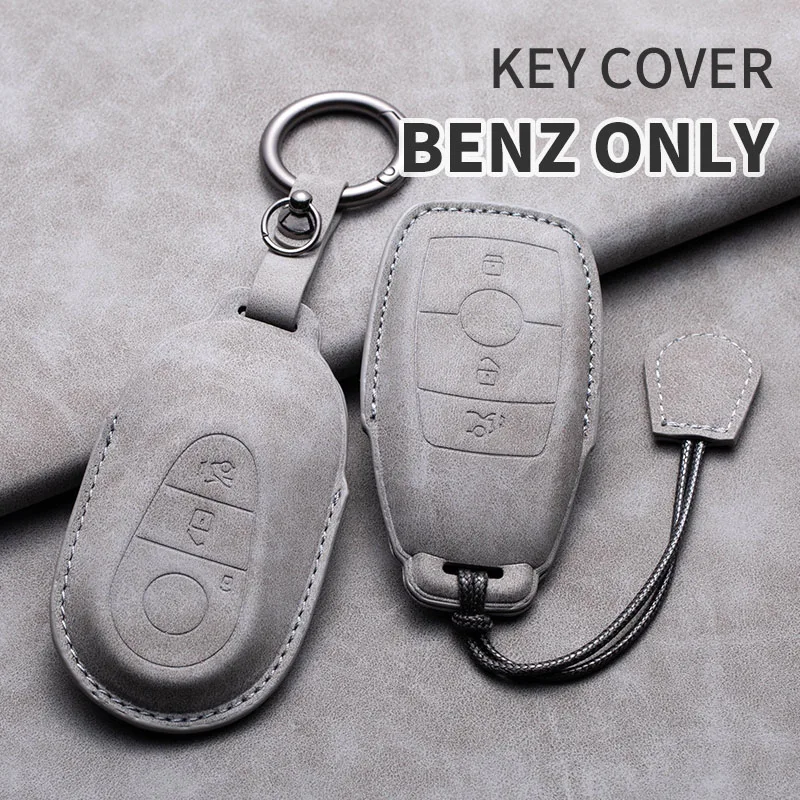 

Leather Car Key Case Cover For Mercedes Benz AMG C S E Class W206 W223 W213 S350 C260 C300 S400 S450 S500 Keychain Accessories