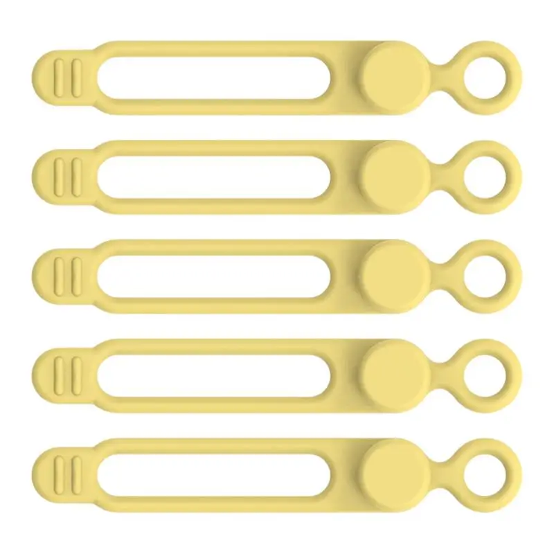 

Reusable Cable Ties Silicone Cable Wire Ties Buckle Design Reusable 5 Pieces Soft Wire Ties Cable Straps Holder Cord Keeper For
