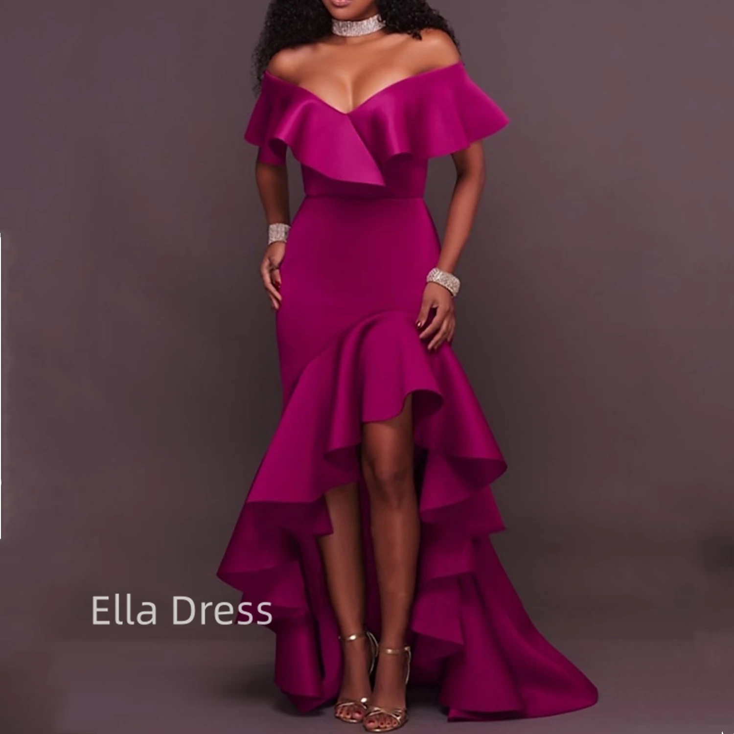 

Женское длинное платье-макси в стиле ретро, с V-образным вырезом