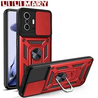 for xiaomi mi 11t pro 11t 11i 11x 11x pro case stand holder magnetic car ring shockproof armor case for mi 11lite 5g back cover