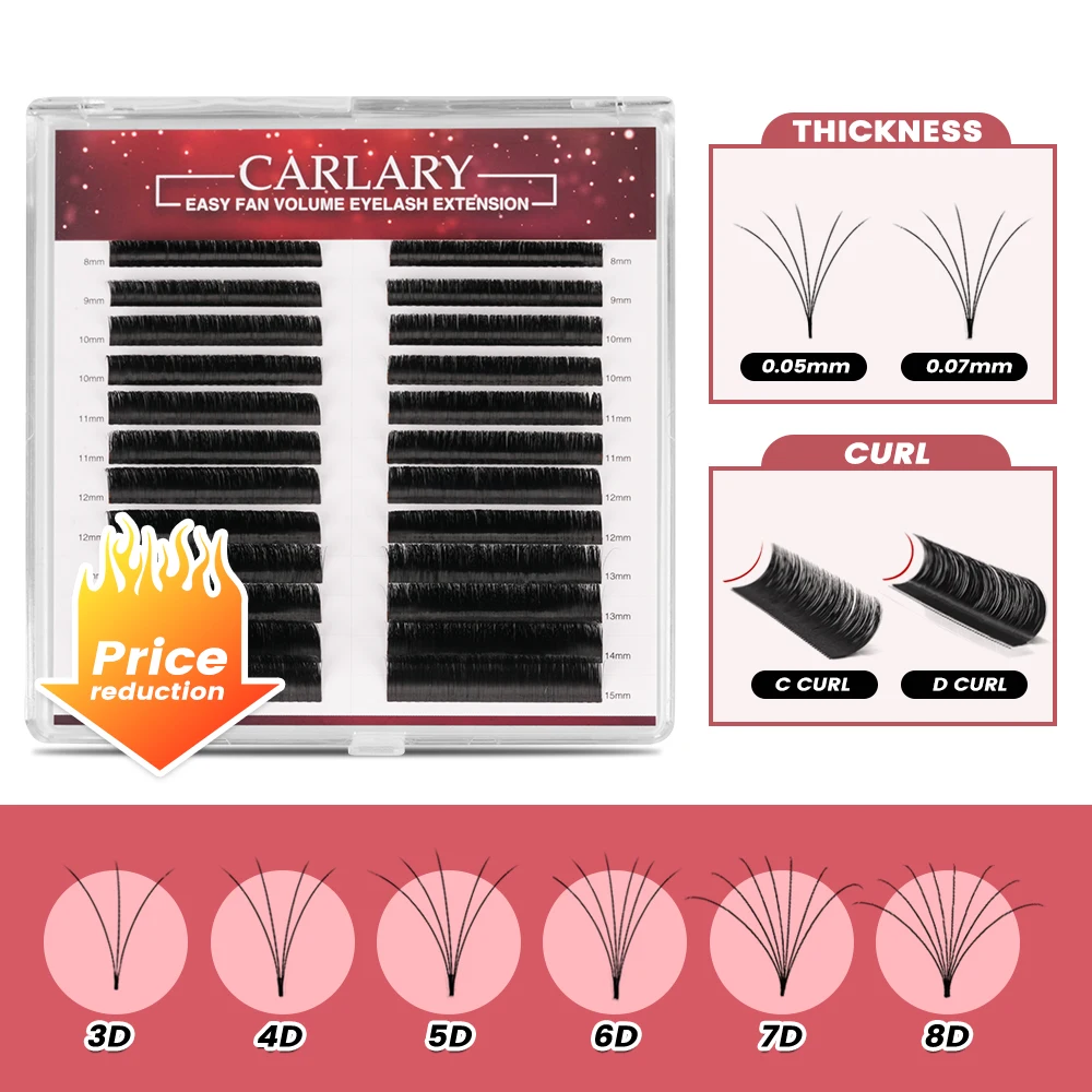 Легкая яркая быстрая накладка на ресницы легкая объемные Mega Fanning цветные матовые