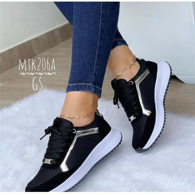 2023 New Women Chunky Sneakers Solid Color Platform Shoes Thick Bottom Zipper Women's Vulcanized Shoes Sneakers Zapatos De Mujer