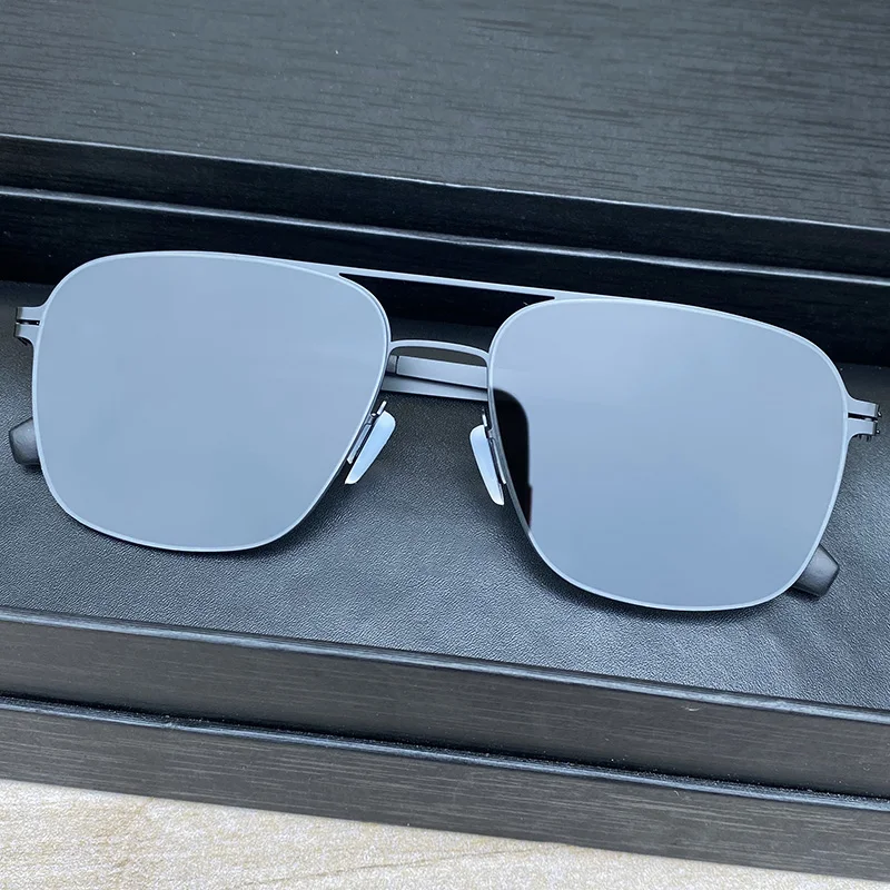 

Vazrobe Thin No Screw Sunglasses Male Ultralight Sun Glasses for Men Black Nylon TAC Lens Driving Shades
