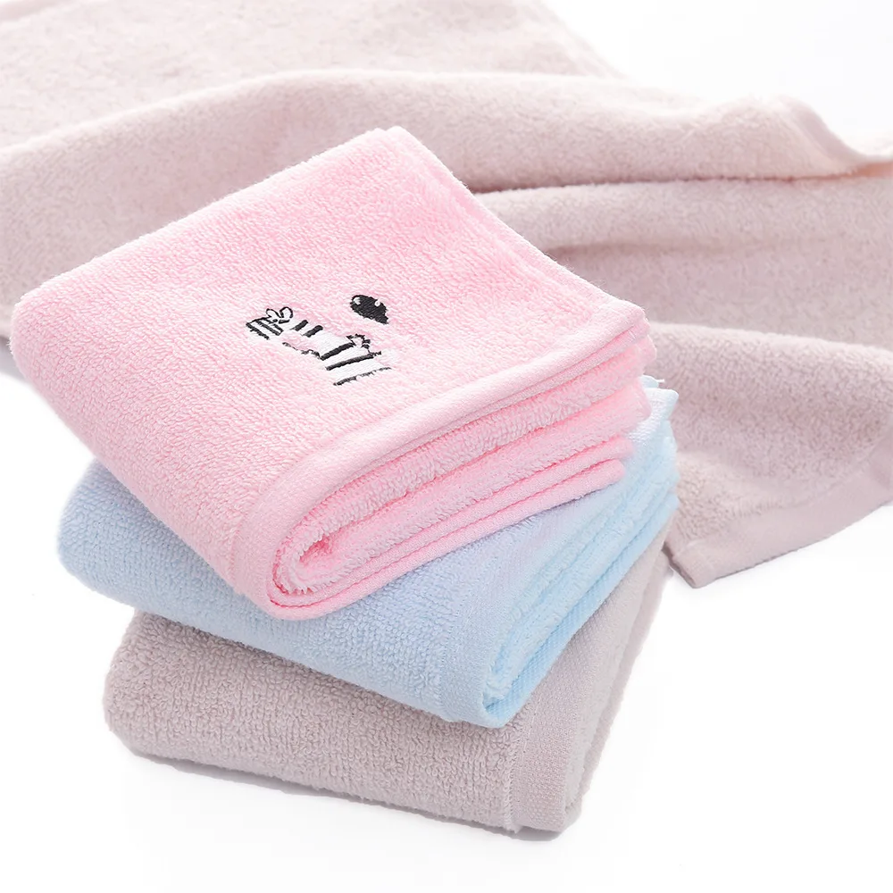 

Cusack Embroidered Animal Cotton Face Towels Free Shipping Children 25*50cm Bathroom Terry Cloth High Quality