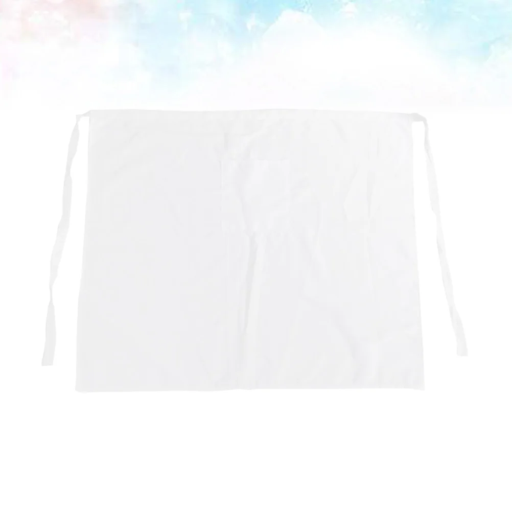 

Apron Aprons Half White Waist Withpockets Cotton Serving Waitresses Bistro Cooking Kitchen Baking Server Pocketrestaurant Chef