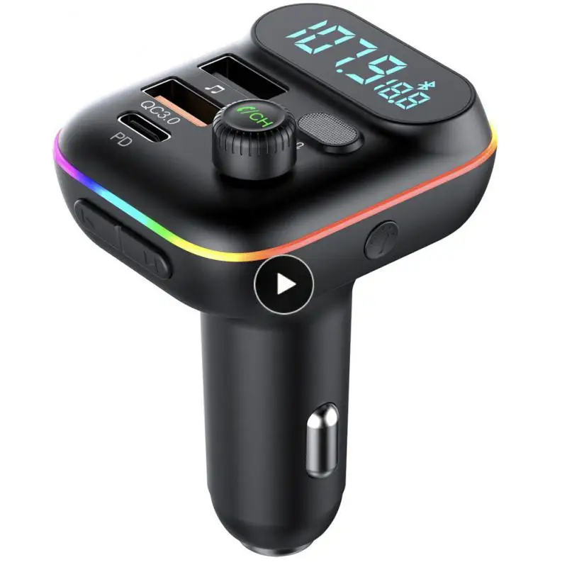 

Pd Card Insert U Disk Singing Qc3.0 Fast Charge Car Bluetooth Mp3 Hands-free Fm Transmitter Multifunctional Car Charger