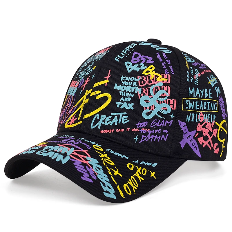 

Бейсболка с надписью для мужчин и женщин, Стильная кепка с граффити в стиле хип-хоп, козырек, регулируемая хлопковая кепка от солнца, 44 вида