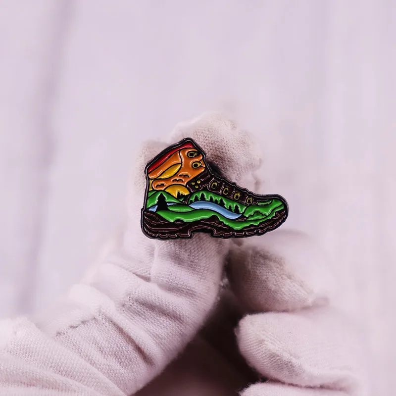 Эмалированная заколка для пеших прогулок ботинок походов