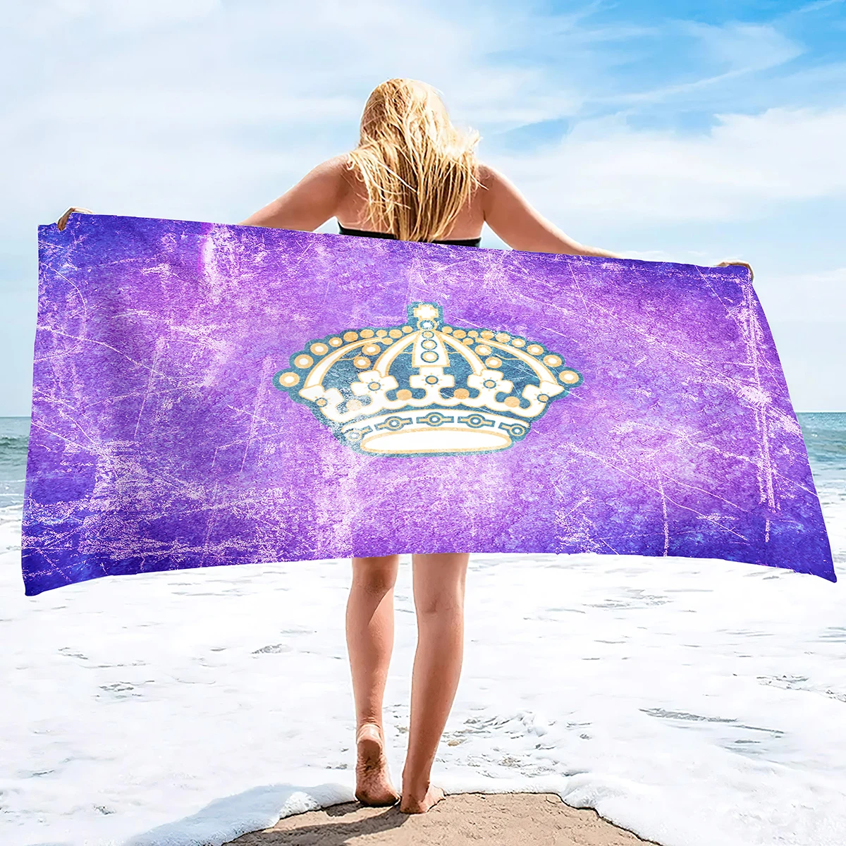

Crown King Queen Beach Towels for Adults,Lightweight Sand Free Pool Towels Super Soft Fast Drying Sandproof Swim Bath Towels