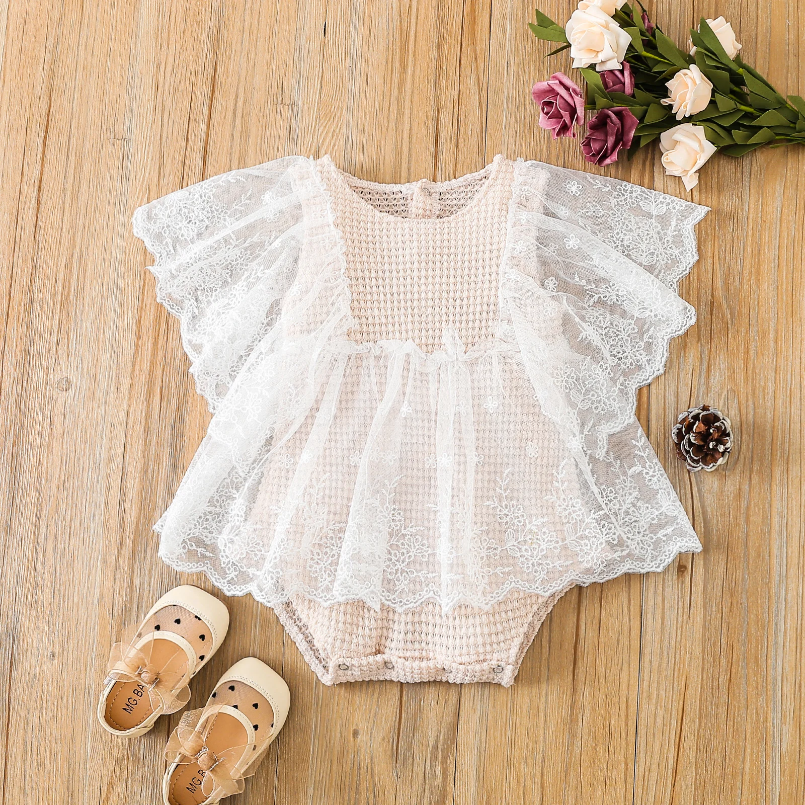 

Ma&Baby 3-24M Newborn Infant Baby Girls Romper Lace Ruffles Jumpsuit Princess Summer Clothes Costumes D35