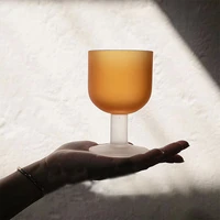 mqi sunset glasses ins orange frosted glass cup vintage champagne wine rhum juice whiskey glass tequila martini glasses chalice