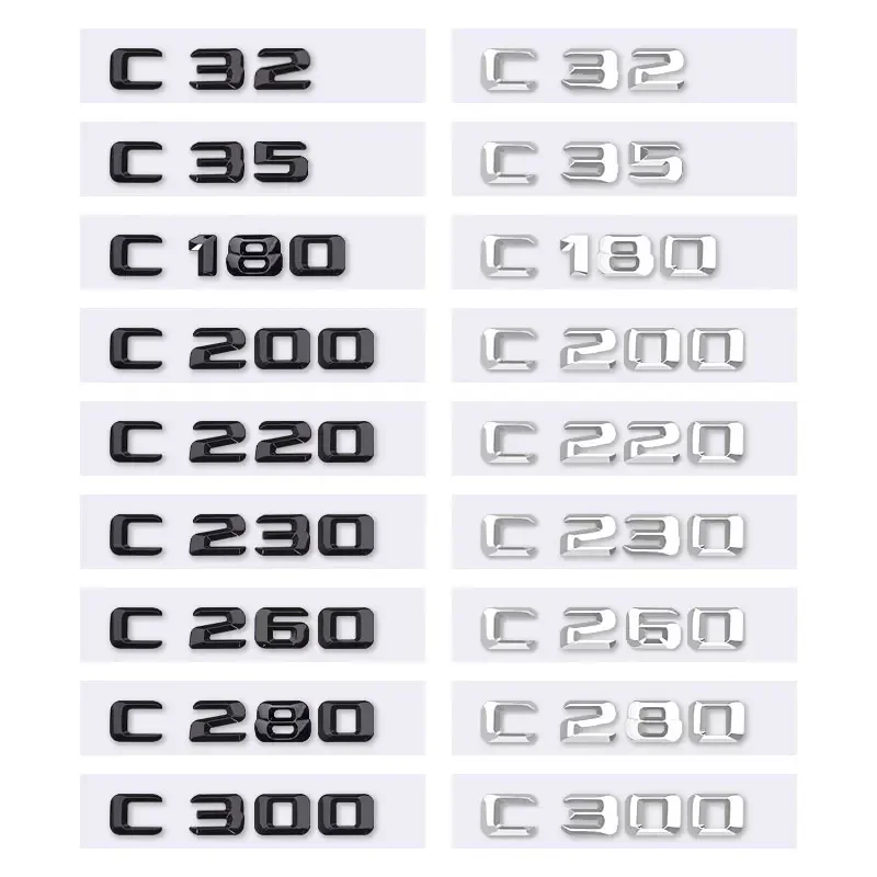 

C32 C35 C180 C200 C220 C230 C260 C280 C300 автомобильные наклейки с логотипом для Mercedes Benz C class, ремонтная этикетка перемещения багажника багажника