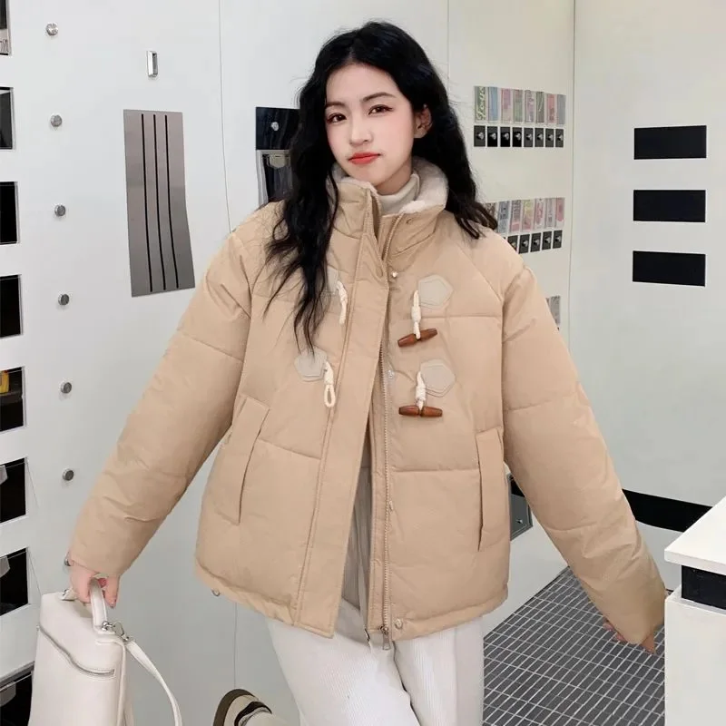 Модная пуховая куртка женские парки новинка 2024 зимнее короткое теплое пальто с