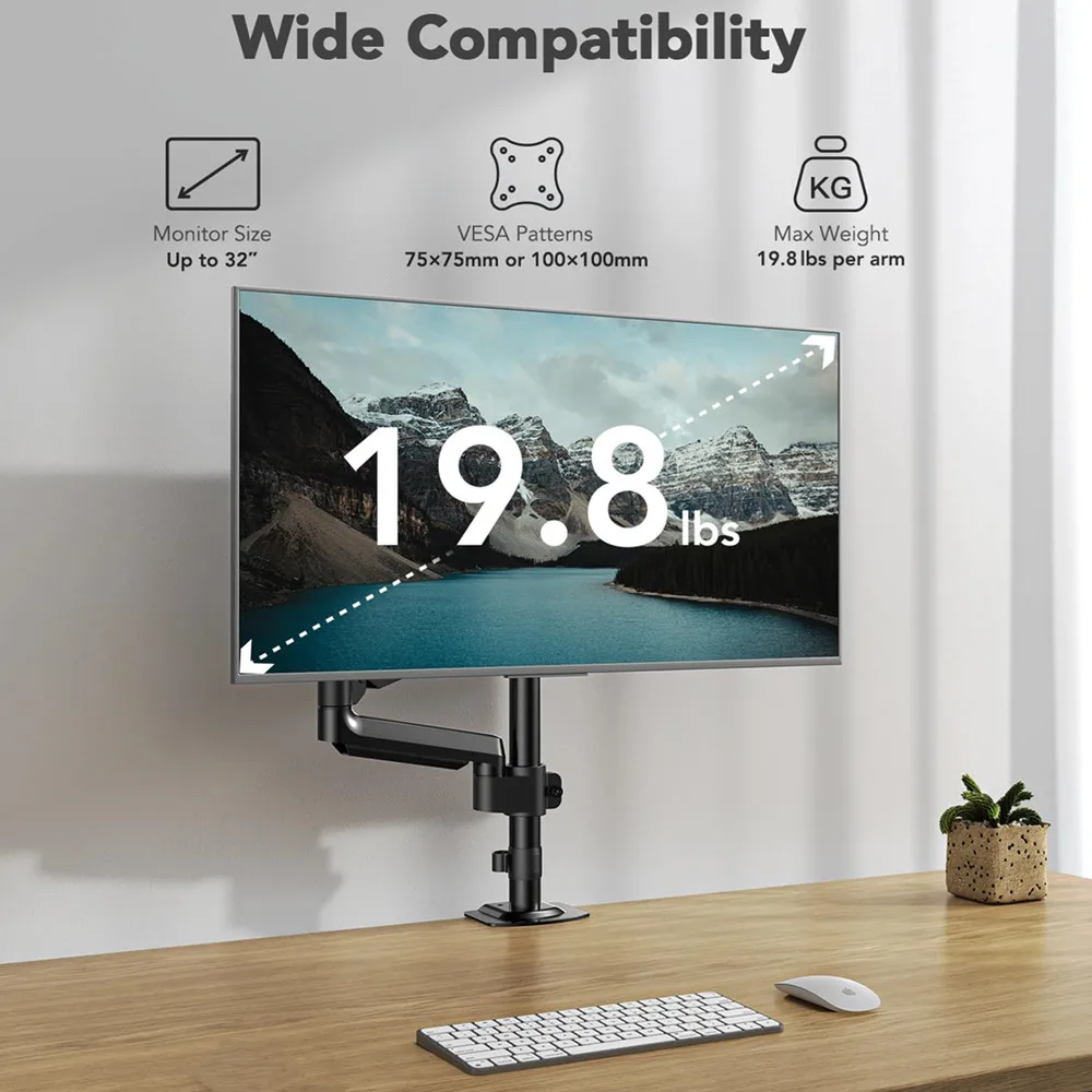 Регулируемая газовая пружина крепления монитора