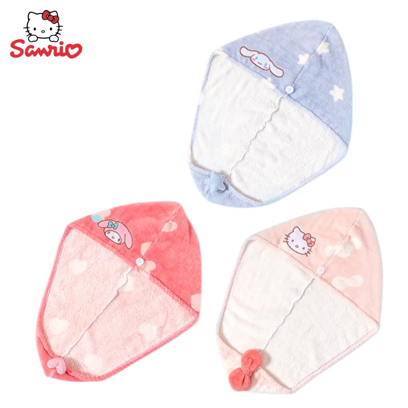 

Hello Kitty Cinnamoroll My melody Sanrio Anime Peripheral Kawaii Cute Cartoon Absorbent Dry Hair Cap Creative Towel Wholesale