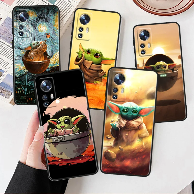 

Baby Yoda Anime Art Phone Case For Xiaomi Mi 13 10S 10 9T 9SE 8 Mix Play A3 A2 A1 CC9E Note 10 Lite Pro Black Cover