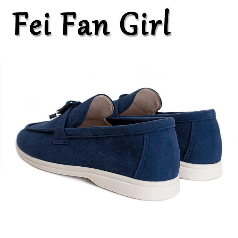 Women's Loafers Shoes 2023 Spring Autumn Flat Bottom Lock Tassel Fashion Comfortable Single Casual Women Master Quality Shoes
