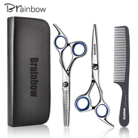 brainbow 6 inch cutting thinning styling tool hair scissors stainless steel salon hairdressing shears regular flat teeth blades