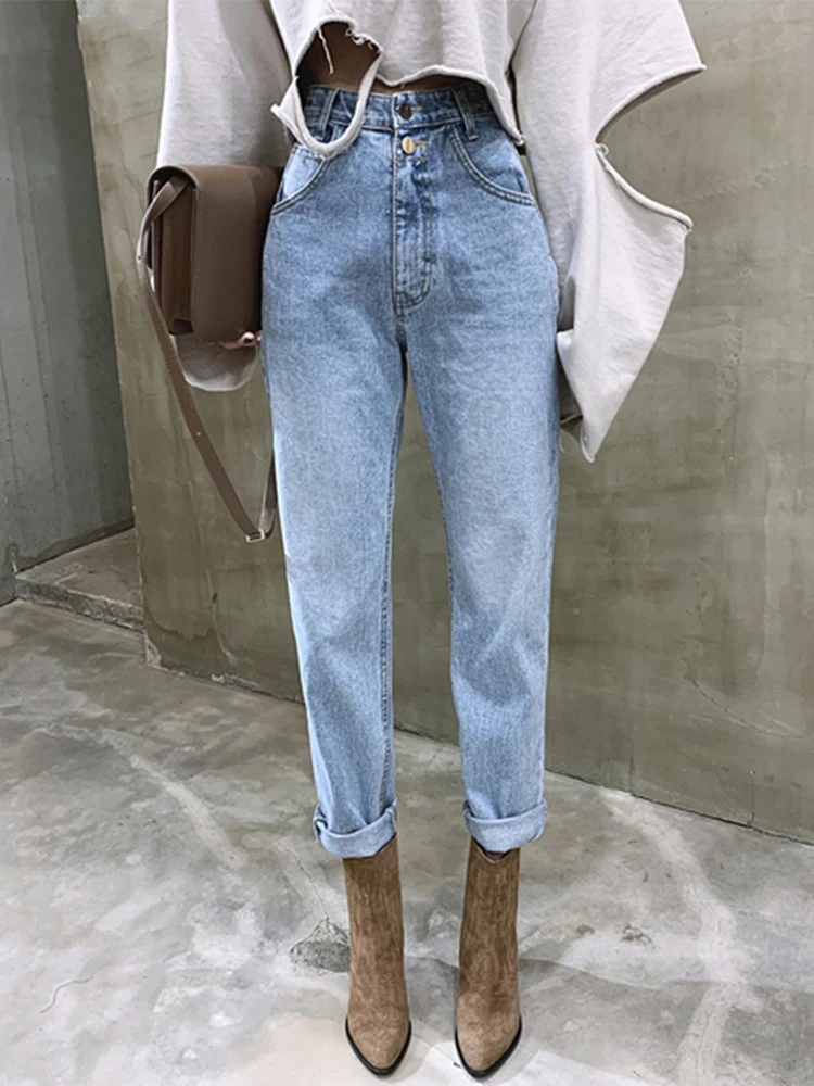 

High Waist Straight Jeans Women Streetwear Loose Female Denim Jeans Buttons Zipper Ladies Trouser 2022 Pant for Women Clothing