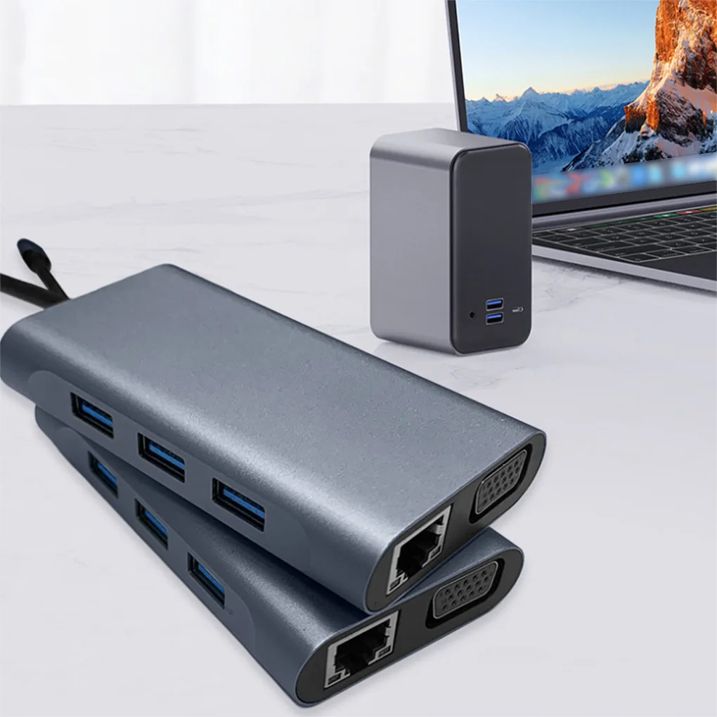 

7-in-1 Type-c Hub Portable Adapter USB 3.0 Fast Data Transmission Speed Splitter Converter Multifunctional Device